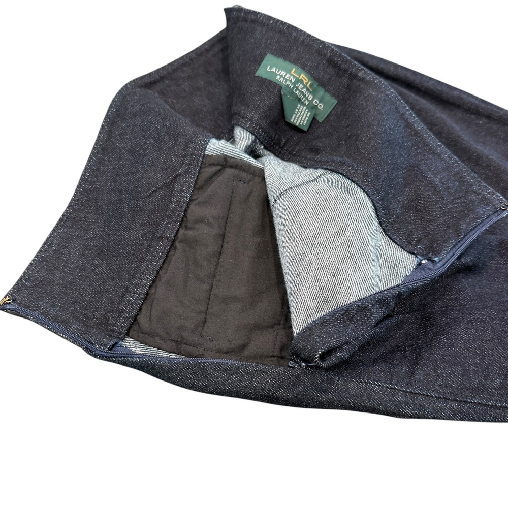 Lauren Ralph Lauren Denim Pencil Skirt 6 Dark Wash Capsule Chic Elevated Basics - Picture 10 of 12